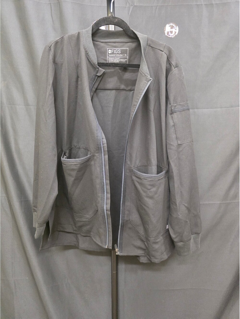FIGS BELLERY SCRUB JACKET WOMEN BLACK SIZE XL